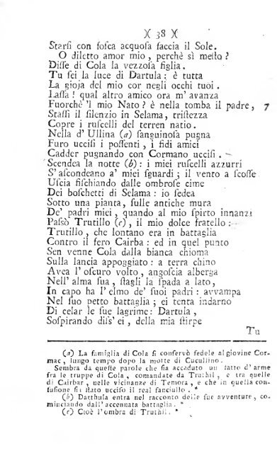 Poesie di Ossian figlio di Fingal antico poeta Celtico