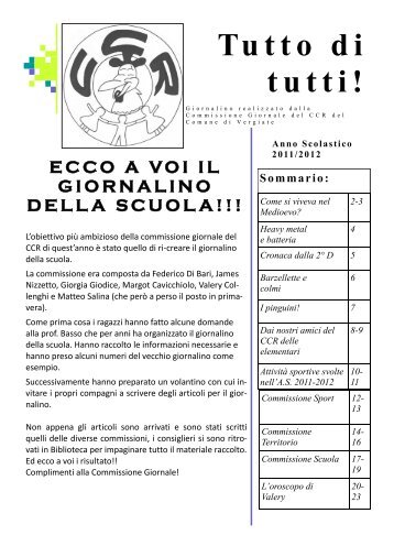 Giornalino C.C.R - Comune di Vergiate