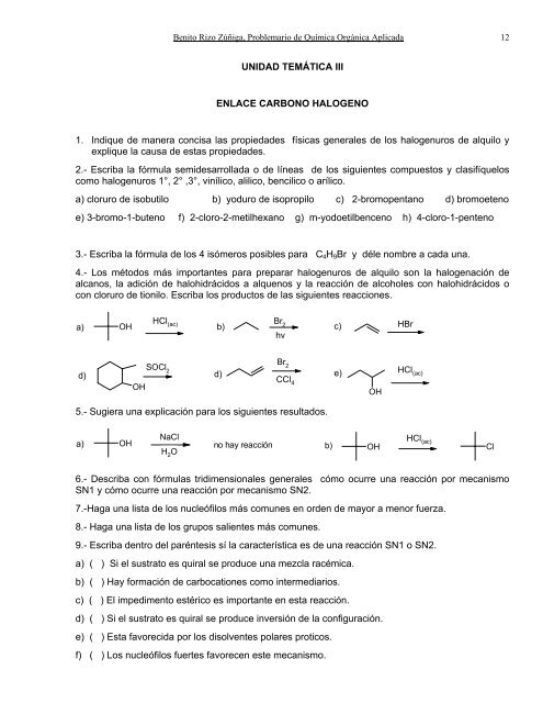 Problemario de Química Orgánica Aplicada - biblioteca upibi ...