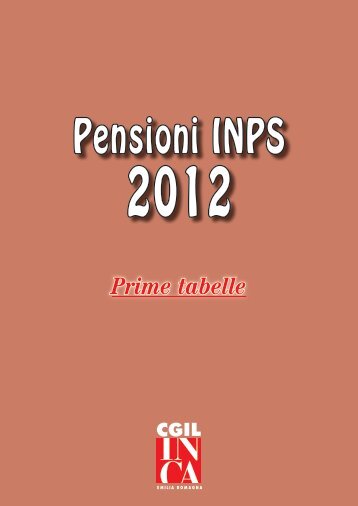 Pensioni INPS 2012 - CGIL Modena