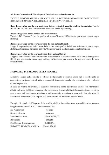 Documento sull'erogazione delle rendite - Alifond