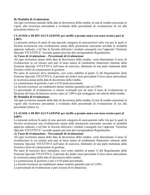 Documento sull'erogazione delle rendite - Alifond