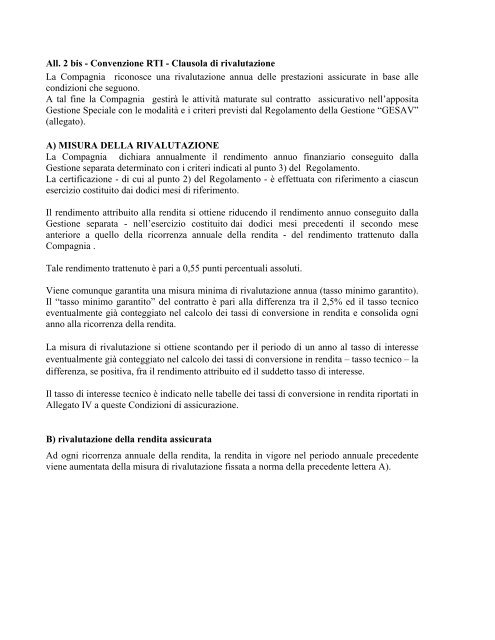 Documento sull'erogazione delle rendite - Alifond