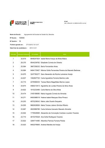 Lista Ordenada - EB 2,3 Rosa Ramalho