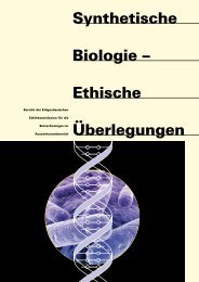 Synthetische Bio logie – Ethische Überlegungen - EKAH - admin.ch