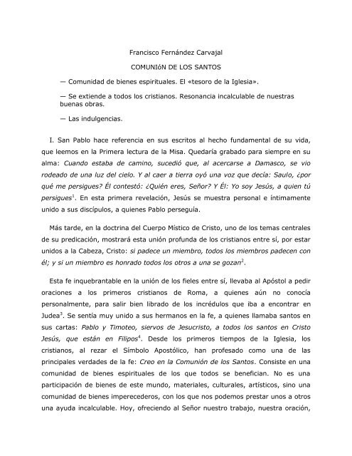 Francisco Fernández Carvajal COMUNIóN DE LOS ... - Homiletica.org