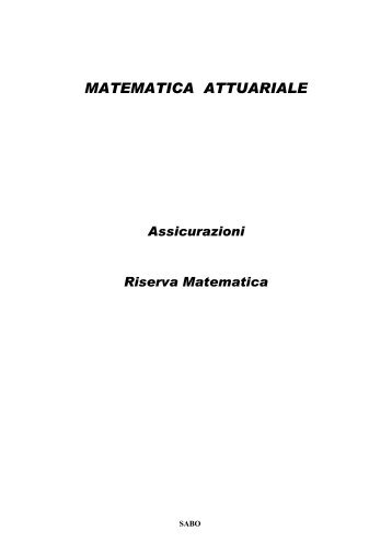 Appunti sulla matematica attuariale - istituto Tilgher
