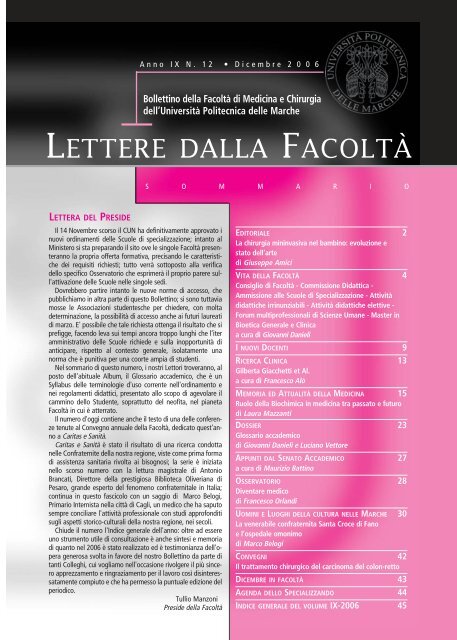 LETTERE 2006 12.pdf - Facoltà di Medicina e Chirurgia - Università ...