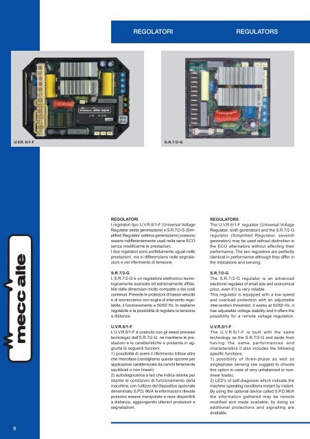 alternatori autoregolati self - regulating alternators alternateurs