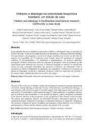 Vitalismo e teleologia na comunidade bioquímica ... - NUTES/UFRJ