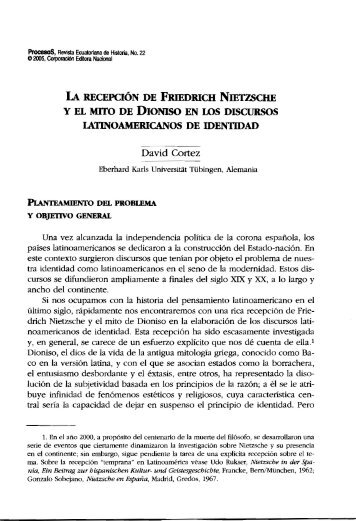LA RECEPCIÓN DE FRIEDRICH NIETZSCHE y EL MITO DE ...