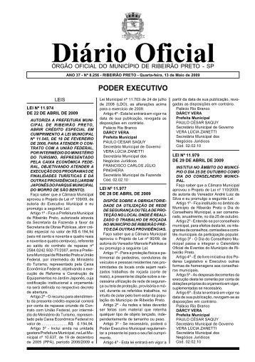 Diário Oficial - Ribeirão Preto - Governo do Estado de São Paulo