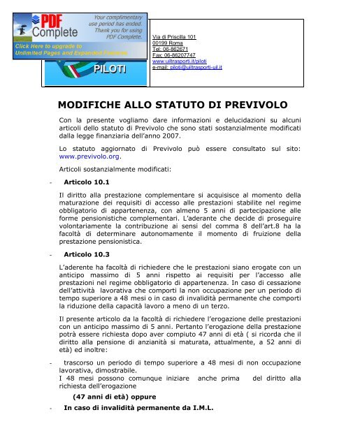 MODIFICHE STATUTO PREVIVOLO.pdf - Uiltrasporti