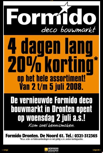 Van 2 t/m 5 juli 2008. De vernieuwde Formido deco bouwmarkt in ...