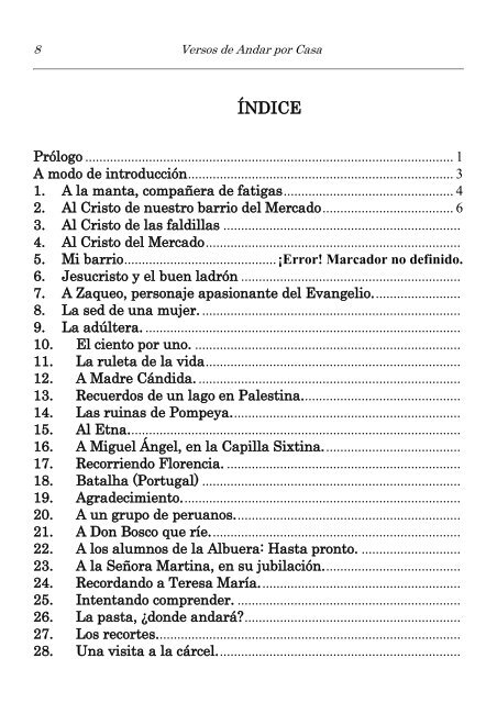 Versos para andar por casa - UPa Cristo del Mercado - Santa Teresa