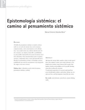 Epistemología sistémica - Universidad Cooperativa de Colombia