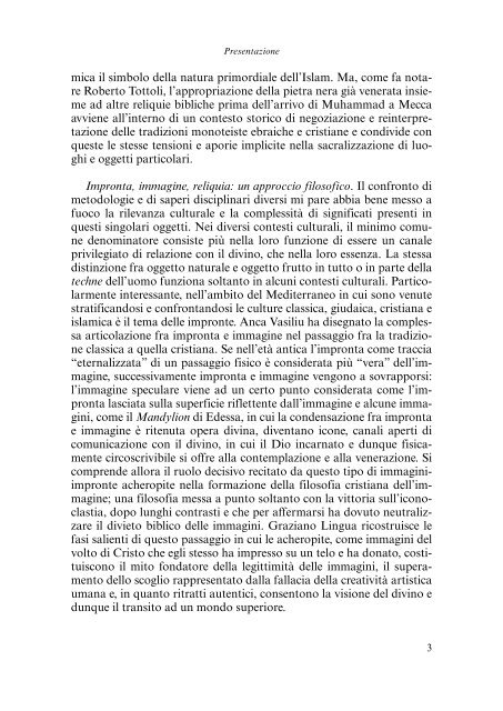 Sacre impronte e oggetti - Università degli Studi di Torino