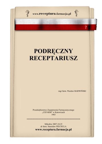 PODRĘCZNY RECEPTARIUSZ - RECEPTURA.farmacja.pl