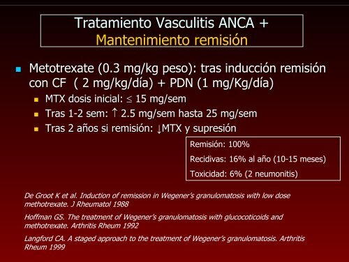 TRATAMIENTO Y PRONÓSTICO DE LAS VASCULITIS ANCA + ...