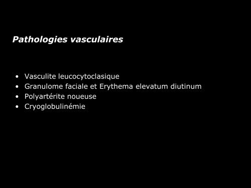 Vasculite leucocytoclasique - epathologies