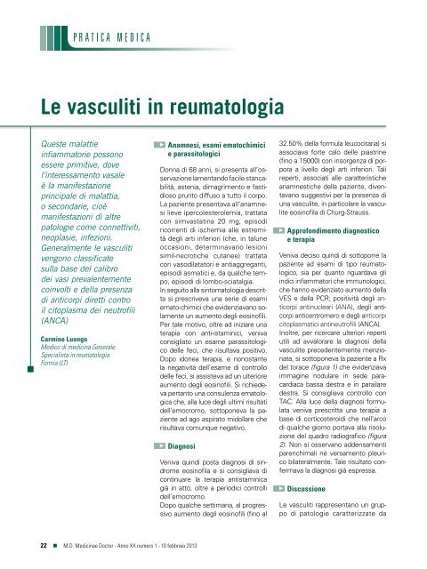 Le Vasculiti In Reumatologia Passoni Editore