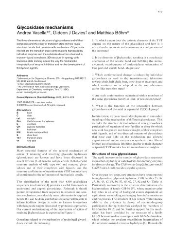 vasella review - Department of Chemistry
