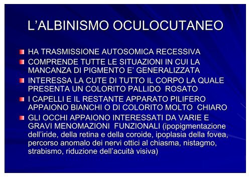 Scarica le diapositive in PDF - Albinismo.eu
