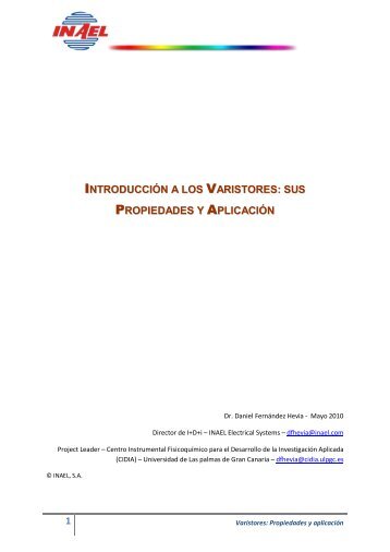 1 introducción a los varistores: sus propiedades y aplicación - Inael.