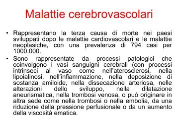 Malattie cerebrovascolari - Università degli Studi di Siena