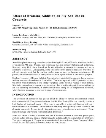 Effect of Bromine Addition on Fly Ash Use in Concrete - Vosteen ...