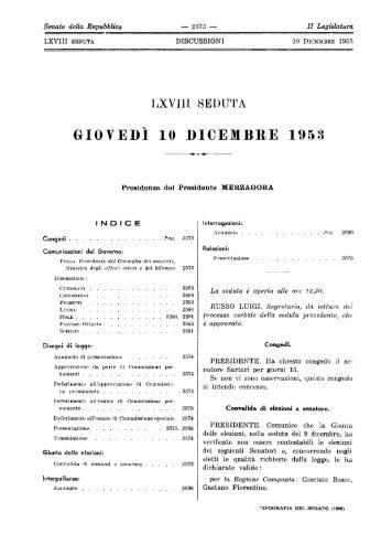 giovedì 10 dicembre 1953 - Senato.it