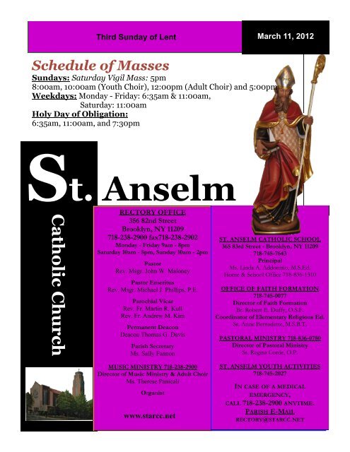 March 11, 2012 - Church of St. Anselm