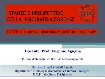 Psichiatria Forense - Università degli Studi di Catania
