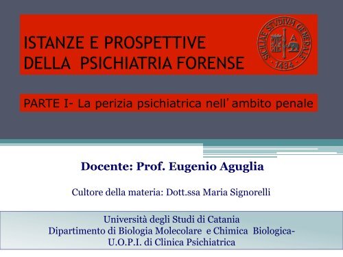 Psichiatria Forense - Università degli Studi di Catania