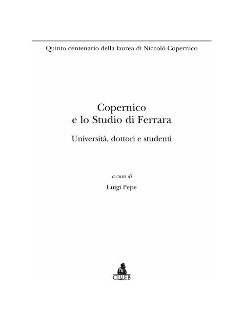 Copernico e lo Studio di Ferrara - Matematica