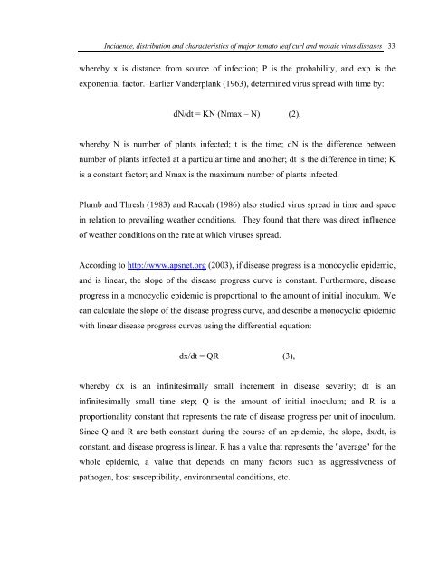 Incidence, Distribution and Characteristics of Major Tomato Leaf ...