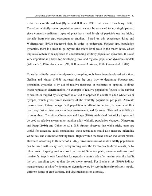 Incidence, Distribution and Characteristics of Major Tomato Leaf ...