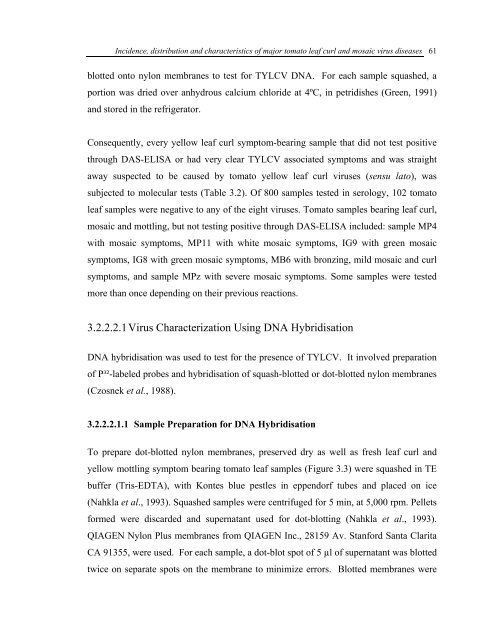 Incidence, Distribution and Characteristics of Major Tomato Leaf ...