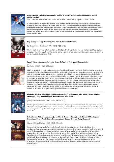 lista dvd aggiornata al 15 giugno 2010 - biblioteca comunale di ...