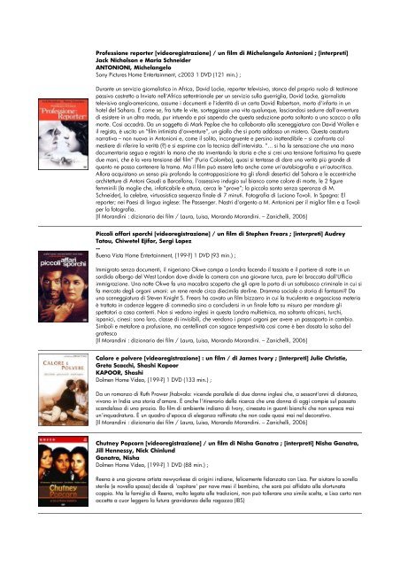 lista dvd aggiornata al 15 giugno 2010 - biblioteca comunale di ...