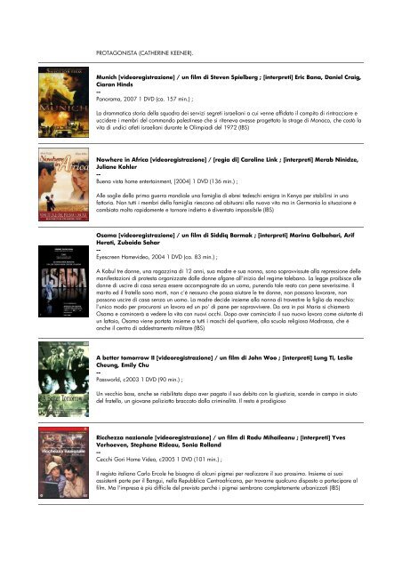 lista dvd aggiornata al 15 giugno 2010 - biblioteca comunale di ...