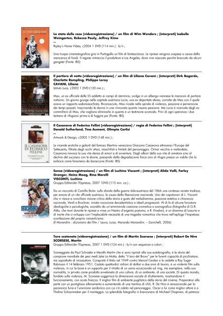 lista dvd aggiornata al 15 giugno 2010 - biblioteca comunale di ...