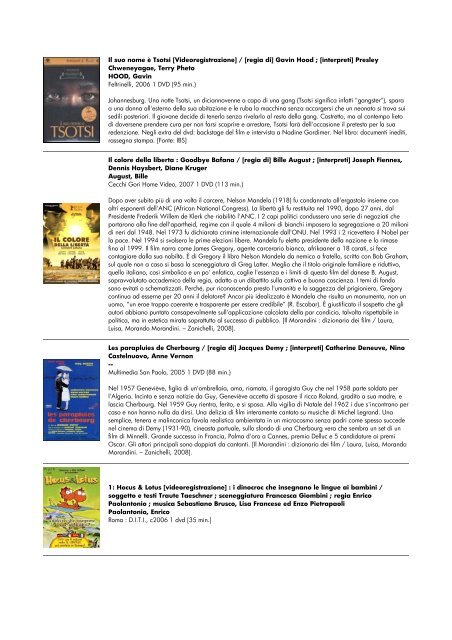 lista dvd aggiornata al 15 giugno 2010 - biblioteca comunale di ...