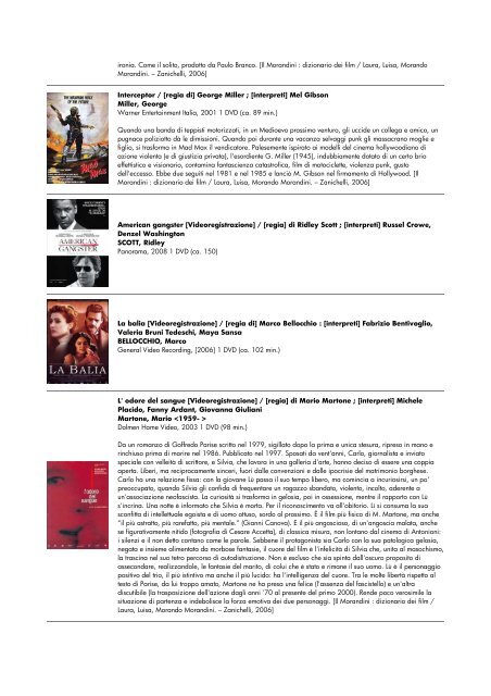 lista dvd aggiornata al 15 giugno 2010 - biblioteca comunale di ...