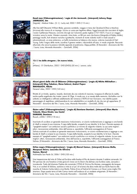 lista dvd aggiornata al 15 giugno 2010 - biblioteca comunale di ...