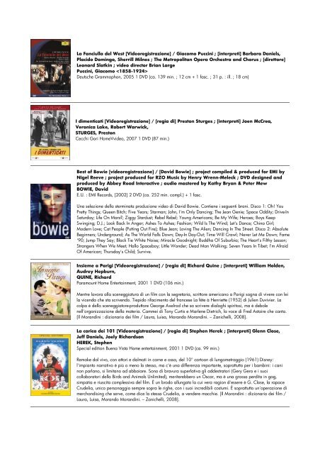 lista dvd aggiornata al 15 giugno 2010 - biblioteca comunale di ...