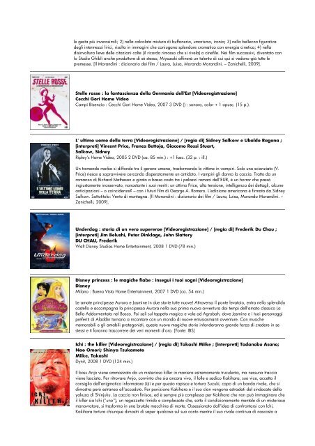 lista dvd aggiornata al 15 giugno 2010 - biblioteca comunale di ...