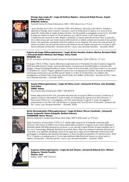 lista dvd aggiornata al 15 giugno 2010 - biblioteca comunale di ...