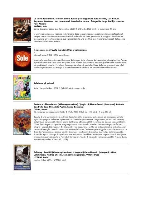 lista dvd aggiornata al 15 giugno 2010 - biblioteca comunale di ...