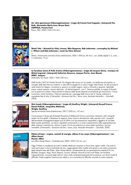 lista dvd aggiornata al 15 giugno 2010 - biblioteca comunale di ...